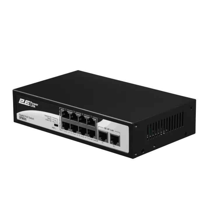 Коммутатор 2E PowerLink SP802G 8xGE PoE+, 2xGE Uplink, 120Вт, неуправляемый