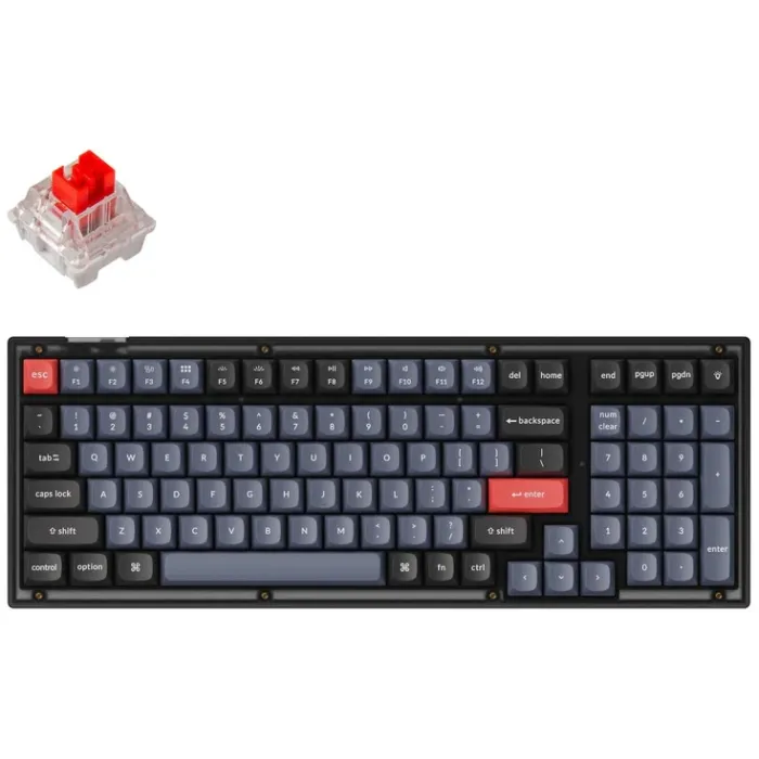 Клавиатура механическая V5 100Key, K Pro Red, Hot-Swap, QMK, USB-A, EN/UKR, RGB, Frosted Black