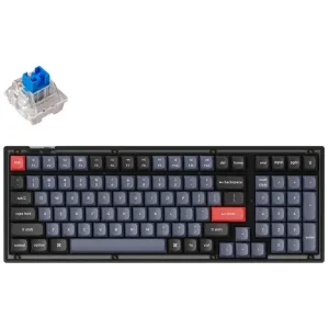Клавиатура механическая V5 100Key, K Pro Blue, Hot-Swap, QMK, USB-A, EN/UKR, RGB, Frosted Black