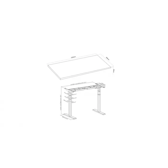 2E CE150WDARK-MOTORIZED kompyuter stoli, balandlikni sozlash, 220V elektr yuritma, 62/128x150x75cm