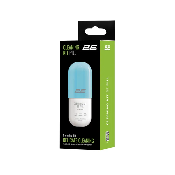 Orgtexnika uchun 2E PILL tozalash to‘plami 140 ml + 20 sm salfetka (oq-ko‘k)