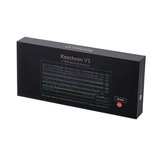 Клавиатура механическая V1 84Key, Gateron G PRO Red, USB-A, Hot-Swap, QMK, EN/UKR, RGB, Frosted Black