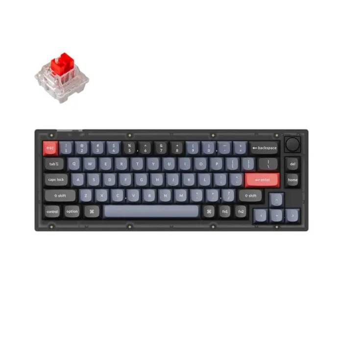 Клавиатура механическая V2 68Key, K Pro Red, Hot-Swap, QMK, Knob, USB-A, EN/UKR, RGB, Frosted Black