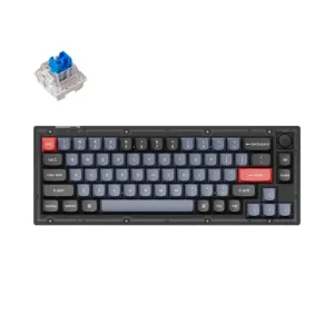 Клавиатура механическая V2 68Key, K Pro Blue, Hot-Swap, QMK, Knob, USB-A, EN/UKR, RGB, Frosted Black