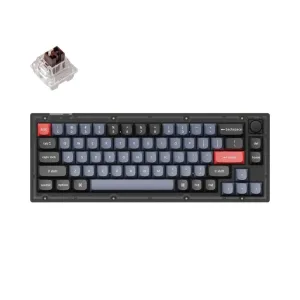 Клавиатура механическая V2 68Key, K Pro Brown, Hot-Swap, QMK, Knob, USB-A, EN/UKR, RGB, Carbon Black
