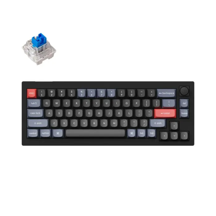 Mexanik klaviatura Keychron V2 68Key, K Pro Blue, Hot-Swap, QMK, Knob, USB-A, EN/UKR, RGB, Carbon qora