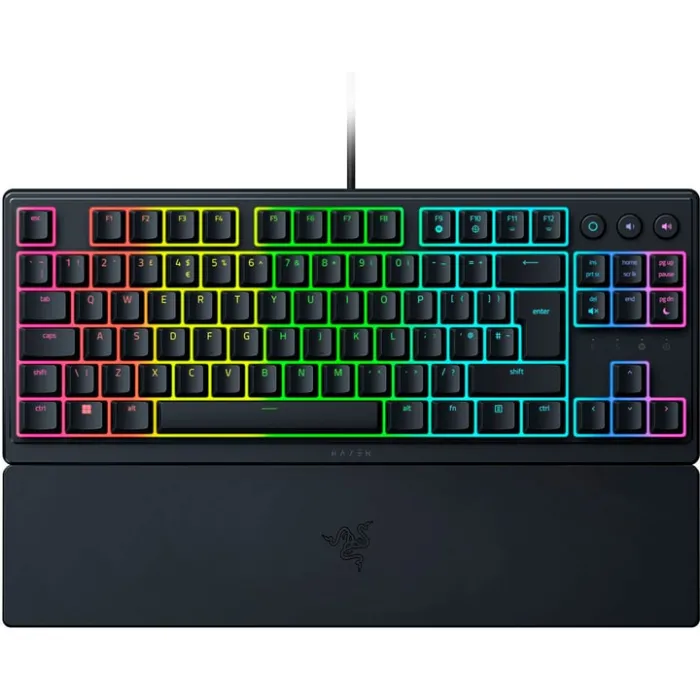Mexanik klaviatura Razer Ornata V3 TKL 84key, Mecha-Membrane Switch, USB-A, EN/RU, RGB, qora