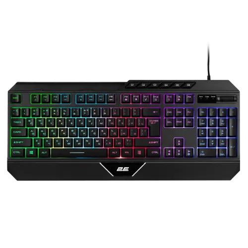 Membrana klaviaturasi 2E GAMING KG315 110key, USB-A, EN/RU, RGB, qora
