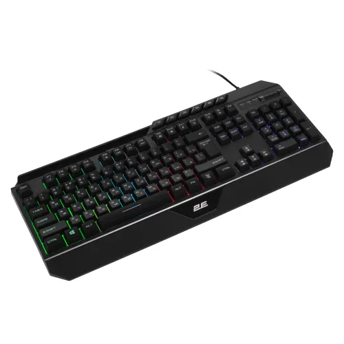 Membrana klaviaturasi 2E GAMING KG315 110key, USB-A, EN/RU, RGB, qora