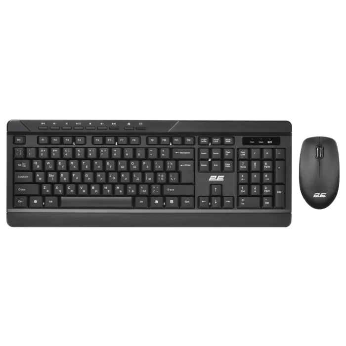 Klaviatura va sichqoncha to‘plami 2E MK410 WL, EN / UK/ RU, qora
