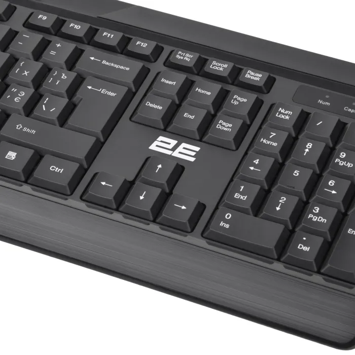 Klaviatura va sichqoncha to‘plami 2E MK410 WL, EN / UK/ RU, qora