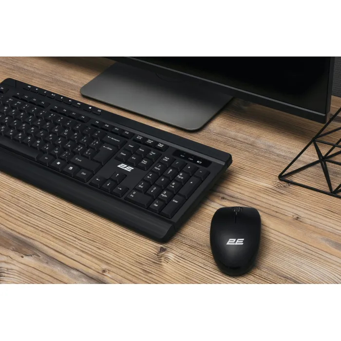 Klaviatura va sichqoncha to‘plami 2E MK410 WL, EN / UK/ RU, qora