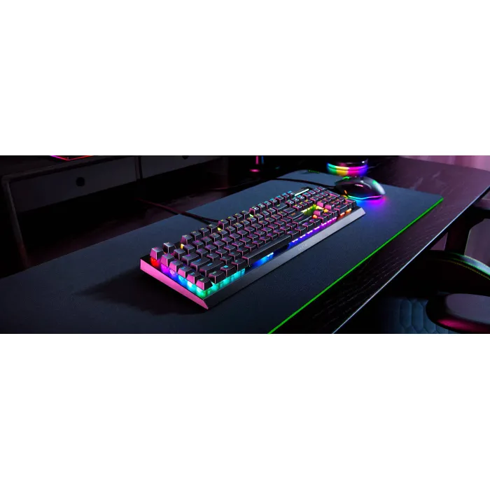 Mexanik klaviatura Razer BlackWidow V4 X 110key, Green Switch, USB-A, EN/RU, RGB, qora