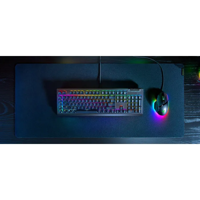 Mexanik klaviatura Razer BlackWidow V4 X 110key, Green Switch, USB-A, EN/RU, RGB, qora