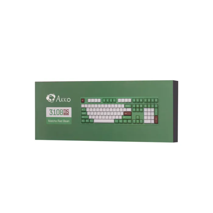 Akko 3108 DS Matcha Red Bean 108Key mexanik klaviaturasi, CS Blue V2, USB-A, EN/UKR, No Led, yashil