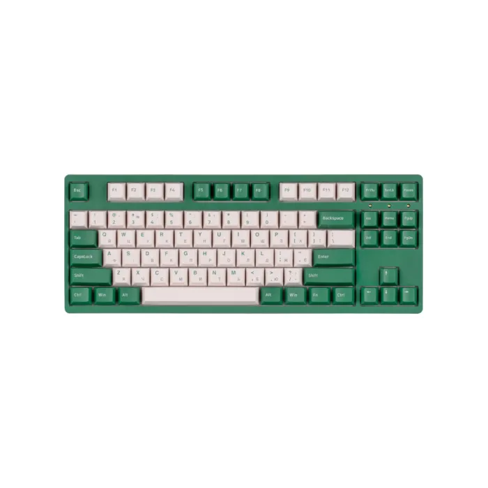 Akko 3087 Matcha Red Bean 87Key mexanik klaviaturasi, CS Orange V2, USB-A, EN/UKR, LEDsiz, yashil