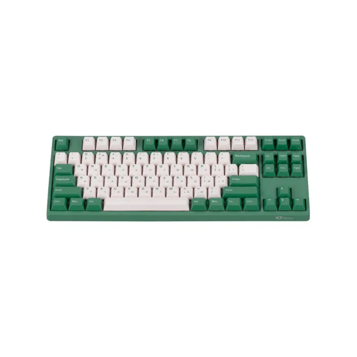 Akko 3087 Matcha Red Bean 87Key mexanik klaviaturasi, CS Orange V2, USB-A, EN/UKR, LEDsiz, yashil