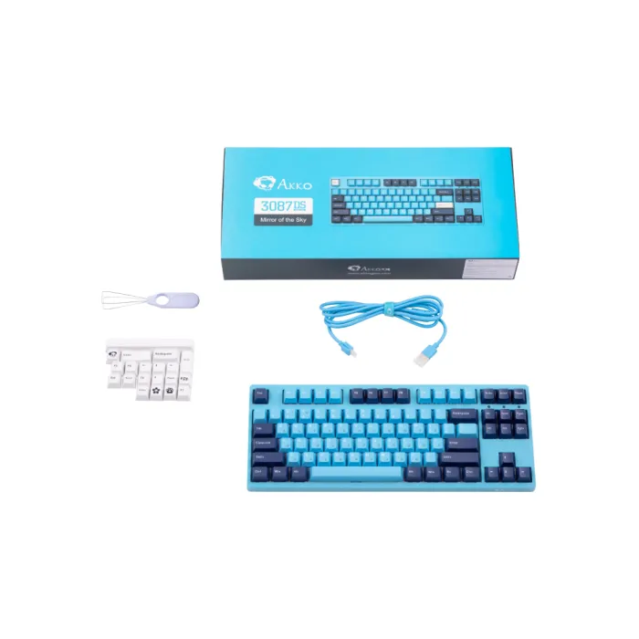 Akko 3087 Mirror of Sky 87Key mexanik klaviaturasi, CS Radiant Red V2, USB-A, EN/RU, LEDsiz, Havo rang