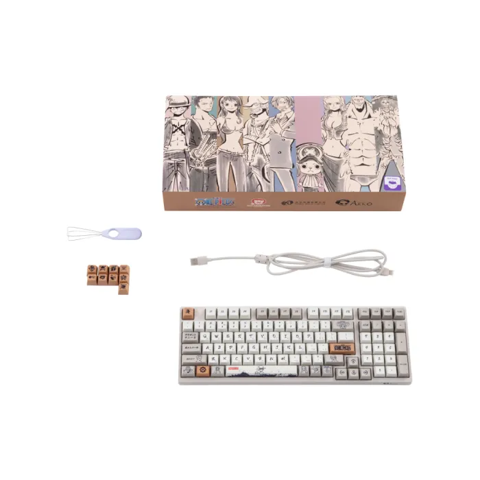 Akko 3098S One Piece Calligraphy 98Key mexanik klaviaturasi, CS Jelly Blue, USB-A, Hot-swappable, EN/UKR, RGB, kulrang