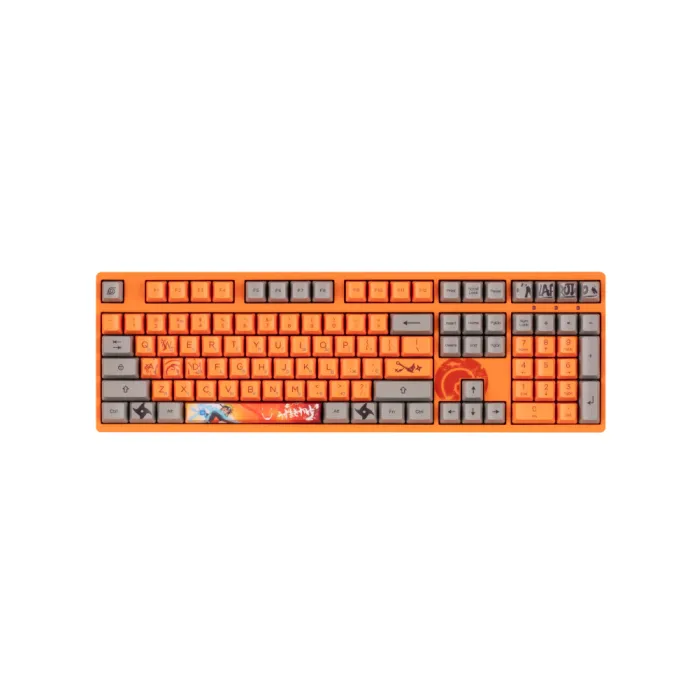 Akko 3108 Naruto 108Key mexanik klaviaturasi, CS Pink V2, USB-A, EN/UKR, No Led, To‘q sariq