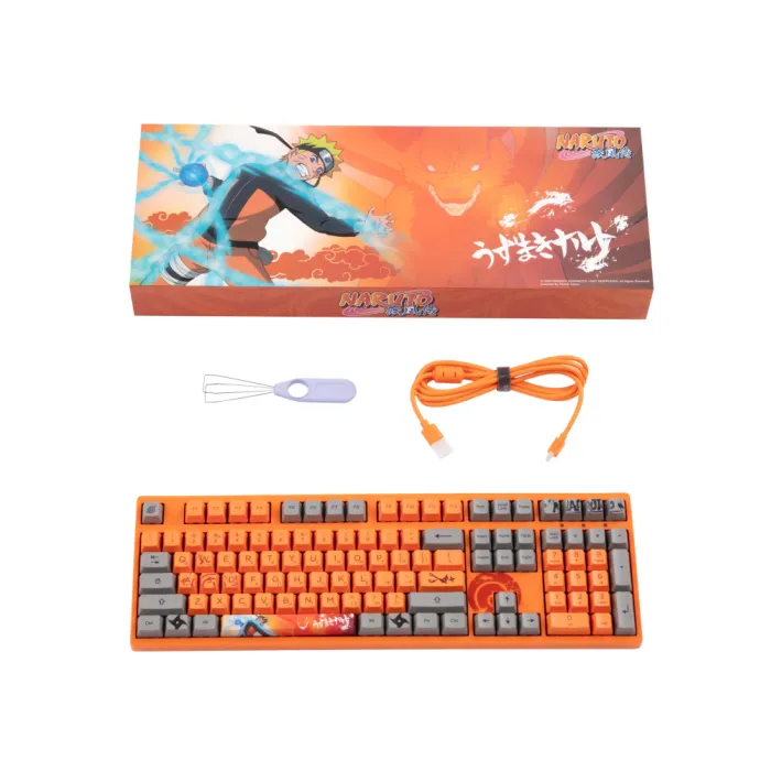 Akko 3108 Naruto 108Key mexanik klaviaturasi, CS Pink V2, USB-A, EN/UKR, No Led, To‘q sariq
