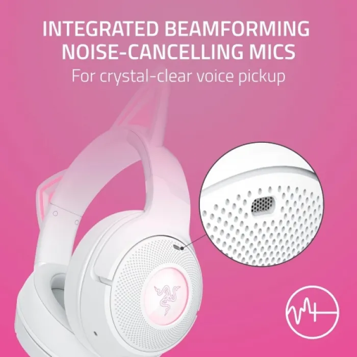 Razer Kraken Kitty V2 BT o‘yin garniturasi oq