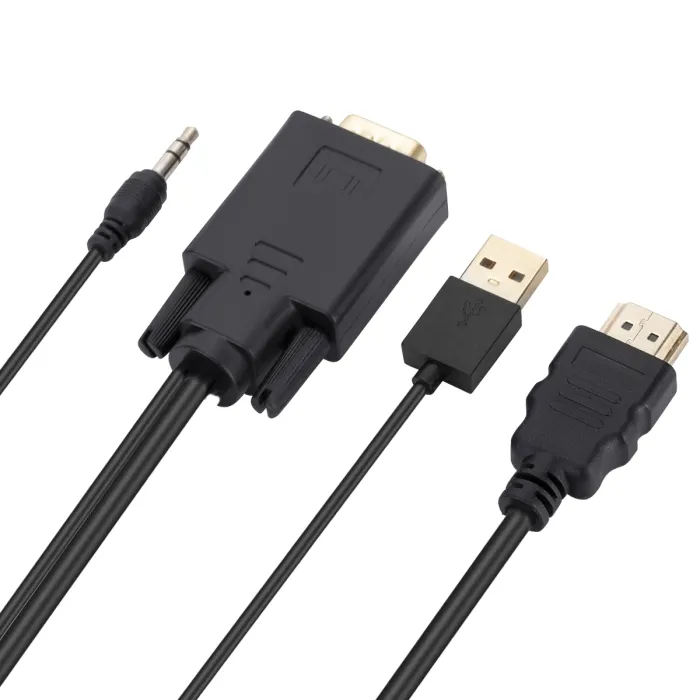 Кабель VGA + 3.5 мм Audio - HDMI, 1.8 м, Full HD 1080p
