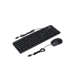 Проводной комплект клавиатуры и мыши AVT KBM300+M100 USB Black