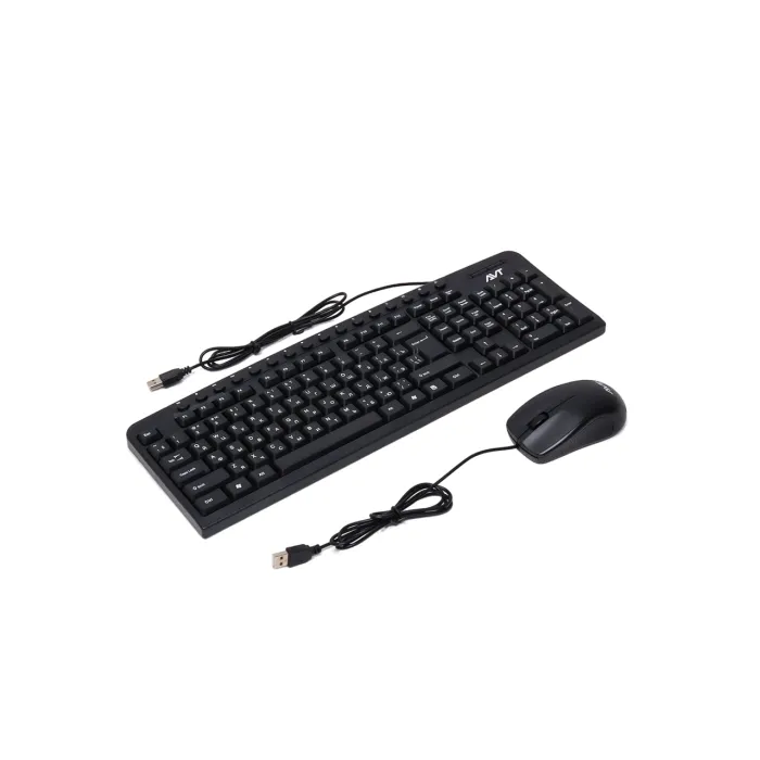 AVT KBM300+M100 USB Black simli klaviatura va sichqoncha to‘plami