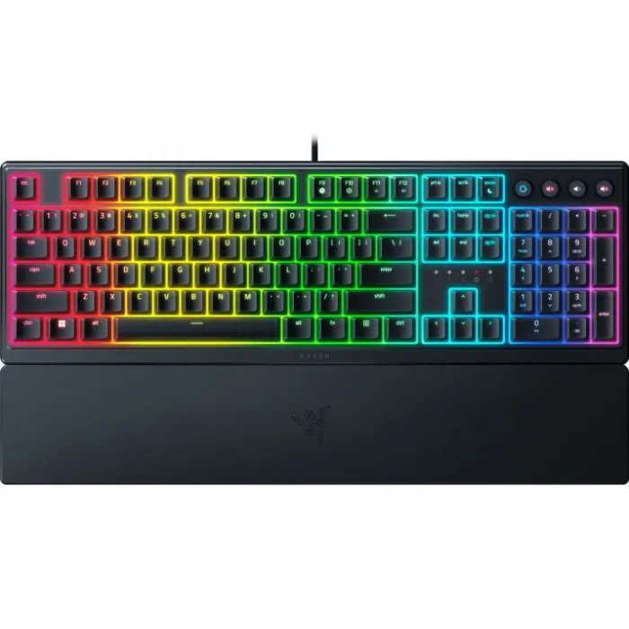 Клавиатура механическая Razer Ornata V3 104key, Mecha-Membrane Switch, USB-A, EN/RU, RGB, чёрный