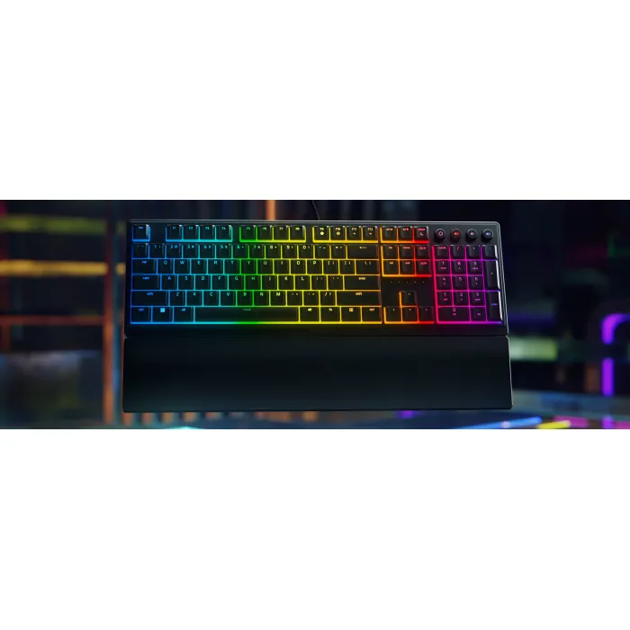 Клавиатура механическая Razer Ornata V3 104key, Mecha-Membrane Switch, USB-A, EN/RU, RGB, чёрный