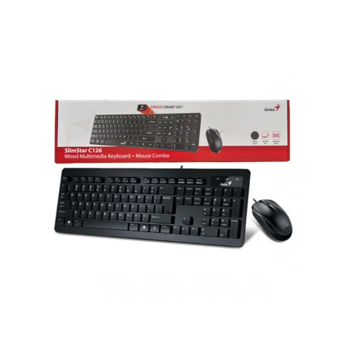 Genius SlimStar C126 simli klaviatura va sichqoncha to‘plami