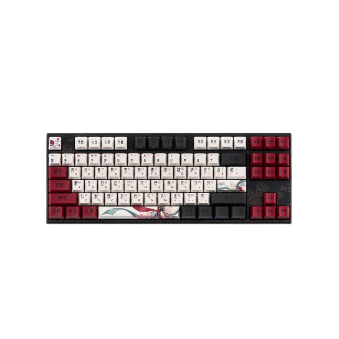 Mexanik klaviatura Varmilo VEM87 Beijing Opera 87Key, EC V2 Rose, USB-A, EN/UKR, Oq Led, qora