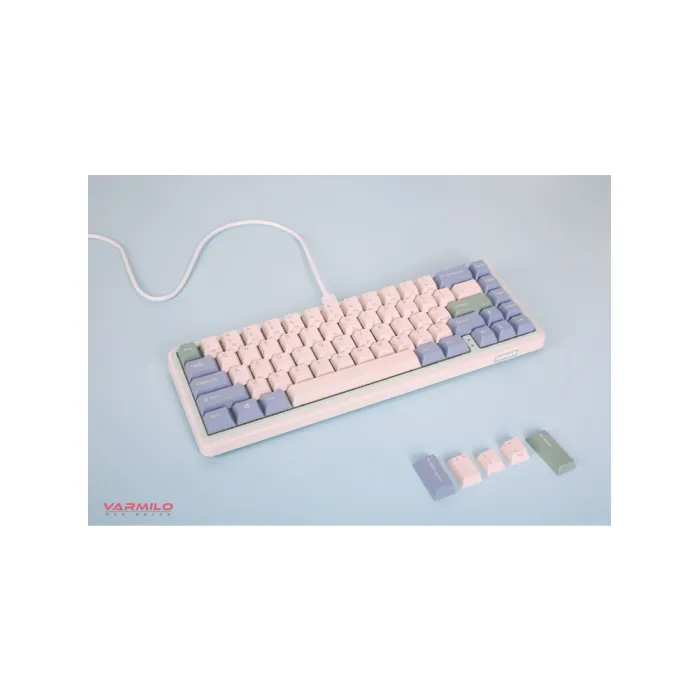 Mexanik klaviatura Varmilo Minilo VXT67 Eucalyptus 67Key, Kailh Prestige Red, BT/WL/USB-A, Hot-Swap, EN, RGB, pushti