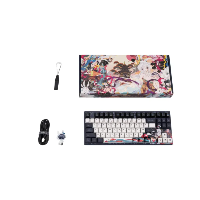 Varmilo VPE87 Chang‘e 87Key mexanik klaviaturasi, Cherry Mx Red, BT/WL/USB-A, EN, White Led, ko‘k