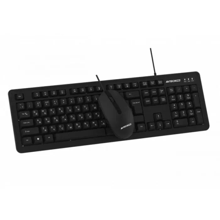 AVTECH PRO C305 Black simli klaviatura va sichqoncha to‘plami