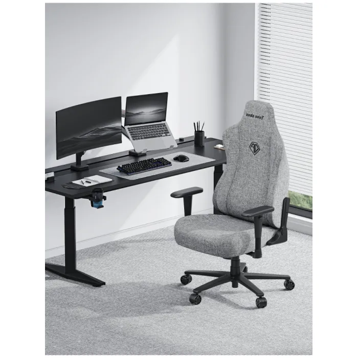 Кресло AndaSeat Novis, льняная ткань, 1D-Armrests, серый
