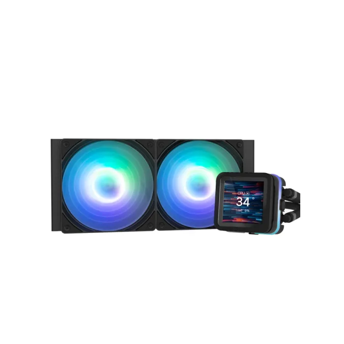 Zalman Alpha 2DS A24 ARGB suyuqlik bilan sovutish tizimi, LGA1851, 1700, 1200, 115x, AM5, AM4, TDP 320W, qora