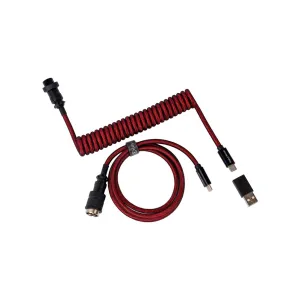 Кабель Type-A/Type-C Keychron Premium Coiled Aviator Cable-Straight Red