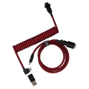Кабель Type-A/Type-C Keychron Premium Coiled Aviator Cable-Angled Red