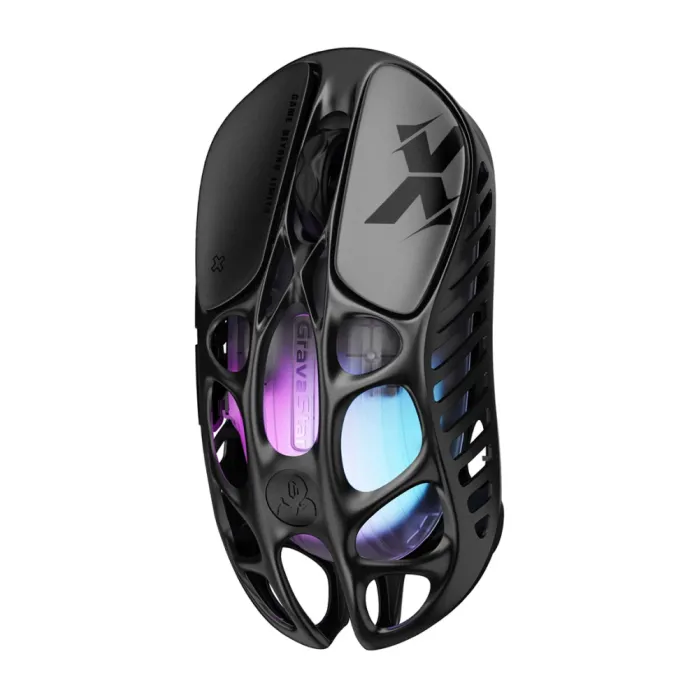 GravaStar Mercury X sichqonchasi, BT/WL/USB-A, RGB, qora