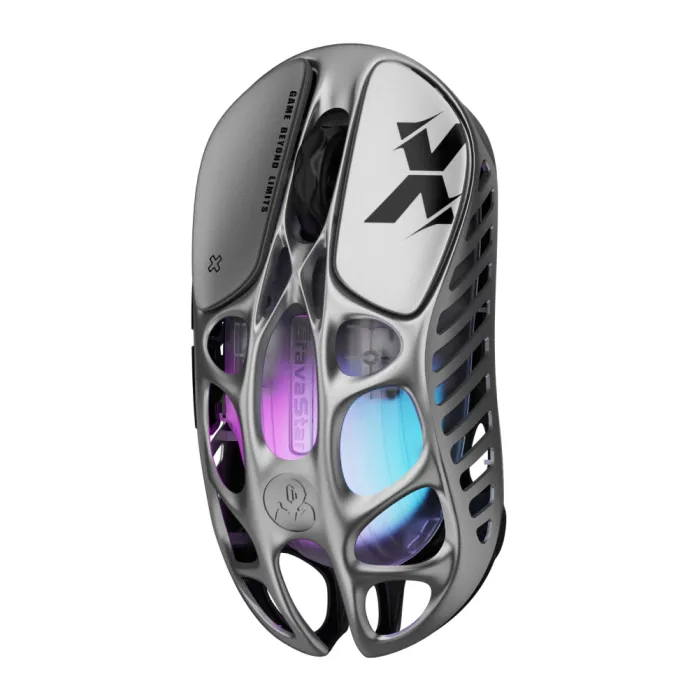 GravaStar Mercury X sichqonchasi, BT/WL/USB-A, RGB, kulrang