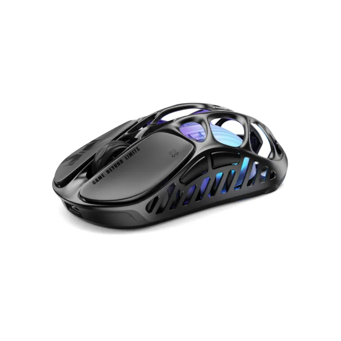 GravaStar Mercury X Pro sichqonchasi, 8K, BT/WL/USB-A, RGB, qora