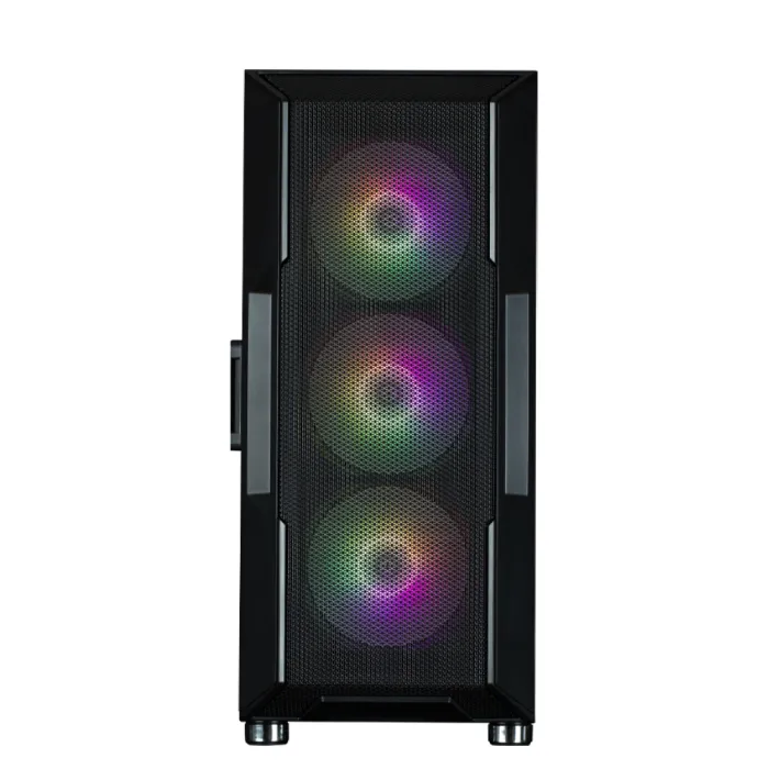 Zalman I3 Neo ARGB korpusi BPsiz, 2xUSB3.0, 1xUSB2.0, 4x120 mm ARGB, VGA 355 mm, LCS tayyor, TG yon paneli, ATX, qora
