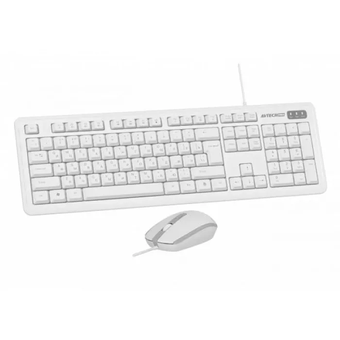 Проводной комплект клавиатуры и мыши AVTECH PRO C305 White