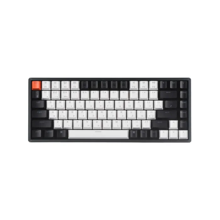 Клавиатура механическая K2 84Key, Gateron G PRO Blue, BT/USB-A, Hot-Swap, EN/UKR, White LED, черный