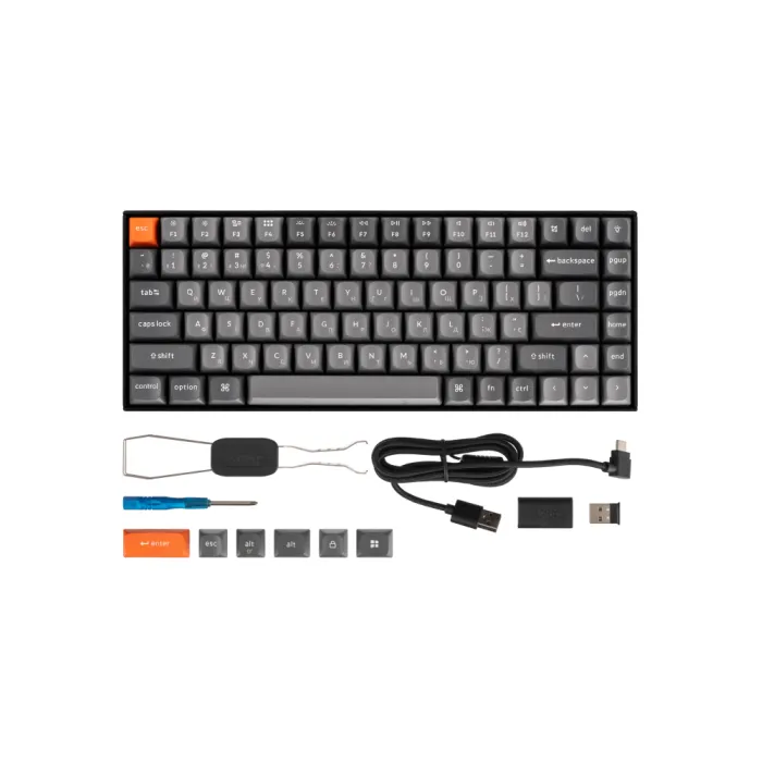Mexanik klaviatura Keychron K2 MAX 84Key, K super Banana, WL/BT/USB-A, QMK, EN/RU/UZ, RGB, qora K2M-C4-UZ