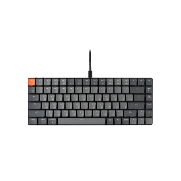 Клавиатура механическая K3 84Key, Gateron Red, BT/USB-A, Low Profile, EN/UKR, White Led, черный