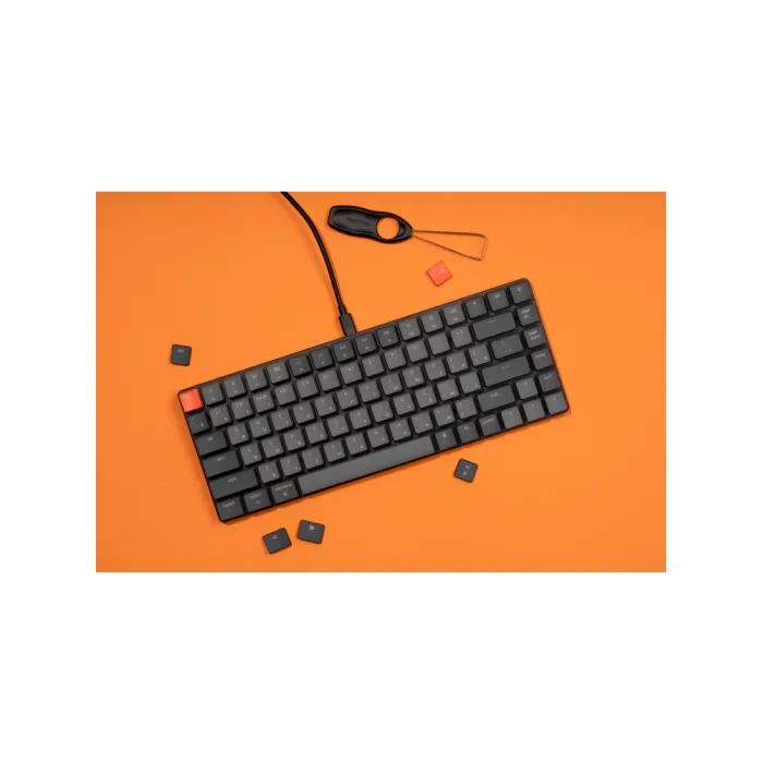Клавиатура механическая K3 84Key, Gateron Red, BT/USB-A, Low Profile, EN/UKR, White Led, черный