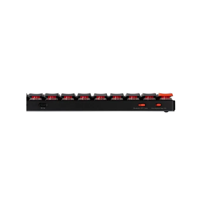Клавиатура механическая K3 84Key, Gateron Red, BT/USB-A, Low Profile, EN/UKR, White Led, черный